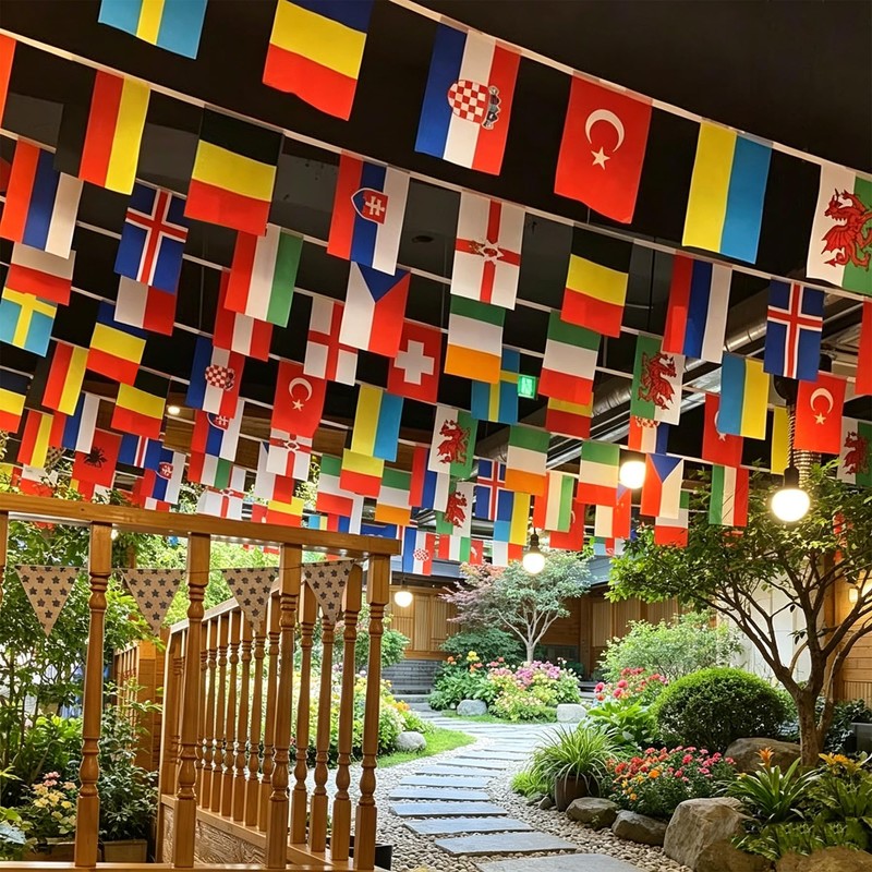 100 Countries String Flags Banner, JAYUWE 98.4FT/30M International Flag Bunting