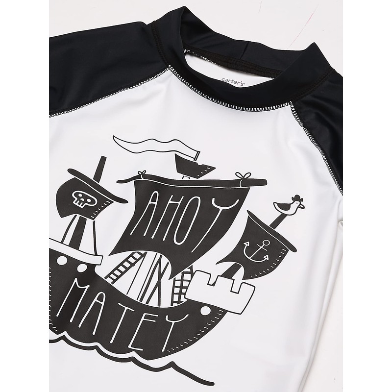 Carter's Boys' Toddler Rashguard, Pirates, 3T