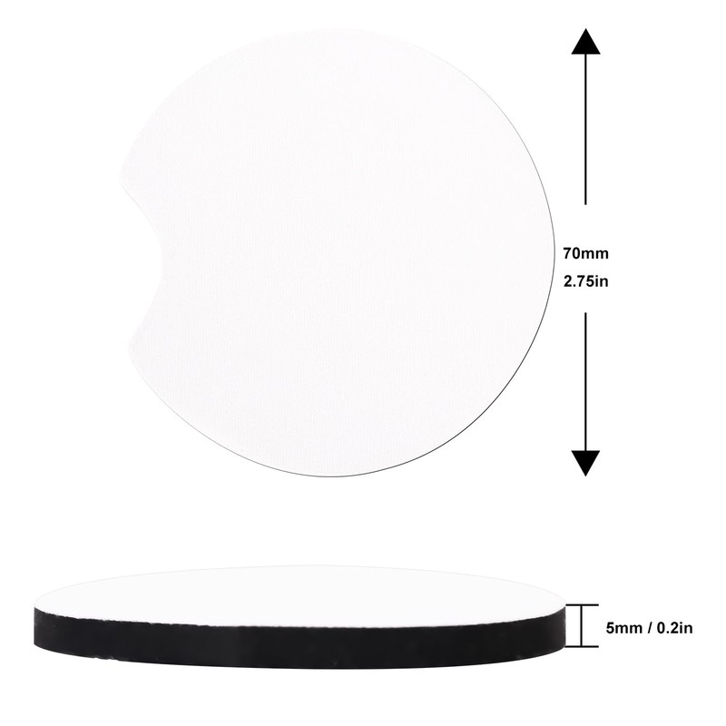 180 PCS 2.75 in Sublimation Blank Car Coasters, Neoprene Car