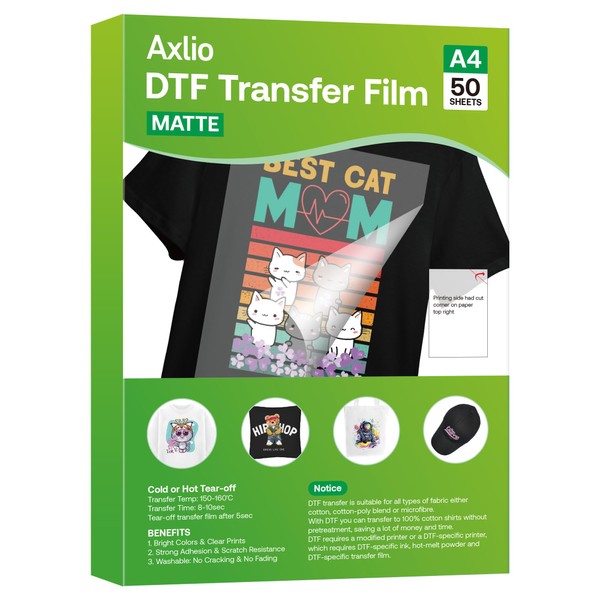 50 Sheets DTF Transfer Film Paper 8.5" x 11" Double