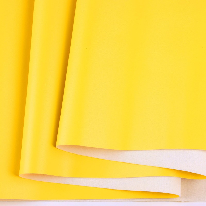 Ramya Smooth Solid Color Yellow Faux Leather Sheets 1Rolls 12"x
