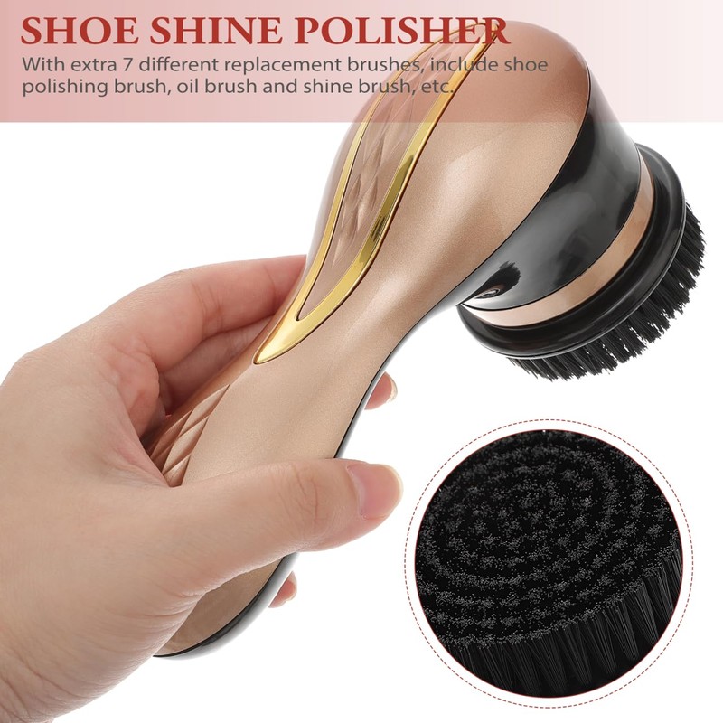 SOLUSTRE Electric Shoe Shine Kit - Mini Portable Handheld Shoe