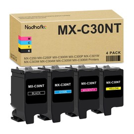 Nadhafko MX-C30NT-B MX-C30NT-C MX-C30NT-M MX-C30NT-Y Toner Cartridge 4-Pack