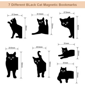 Marcapáginas Magnético de Gato Curioso, 7 Pcs Marcapáginas Magnéticos, para Niños, Estudiantes, Profesores, Amantes de Los Libros