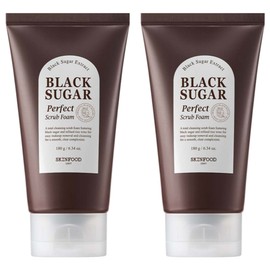Skinfood Black Sugar Perfect Scrub Foam, 180g, 2 pieces / 스킨푸드 블랙슈가 퍼펙트 스크럽 폼, 180g, 2개