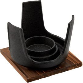 Ikenaga Tekko Omotenashi Gourmet Warm Stove: Diameter 5.1 x Height 3.5 inches (13 cm) x Height 3.5 inches (9 cm), Deck Plate: 4.7 x 4.7 x 0.4 inches (12 x 1