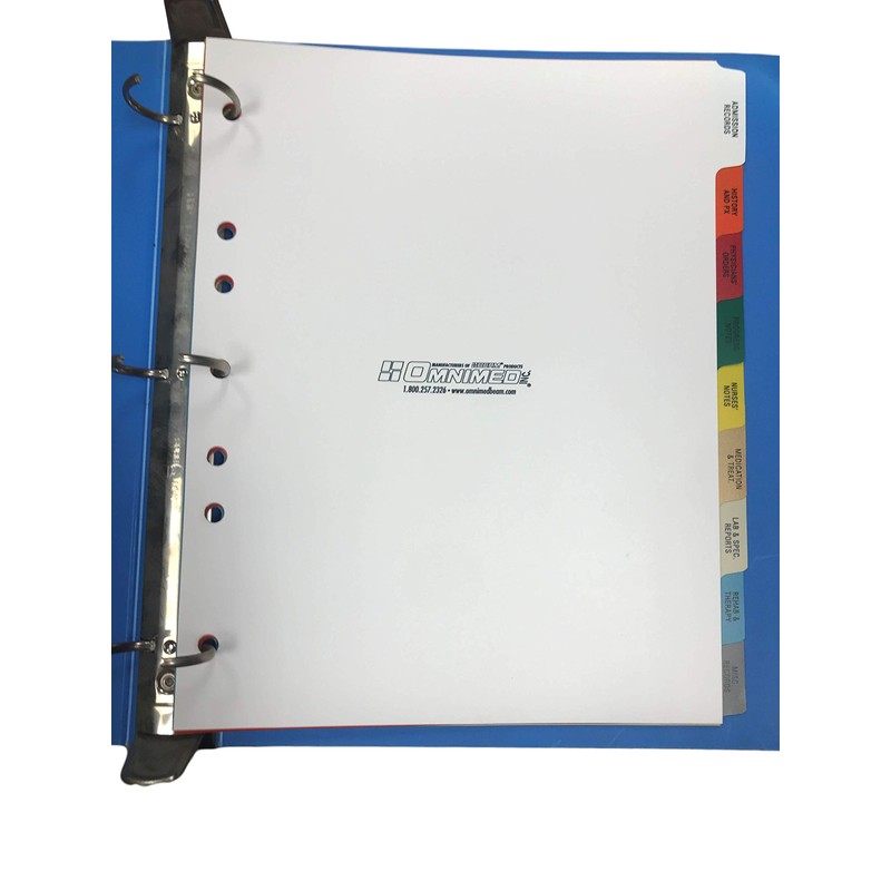 Medical Chart Index Dividers (9 Tab Side Open (Long-Term Care
