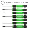 OEMTOOLS 22563 7 Piece Precision Hex Driver Set, Green and