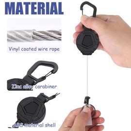 2 Pcs Retractable Keychain,Heavy Duty Carabiner Holder,Extendable Key Chainr, Id Card Holder Retractable, Key Holder Keyring with Strong ABS Casing