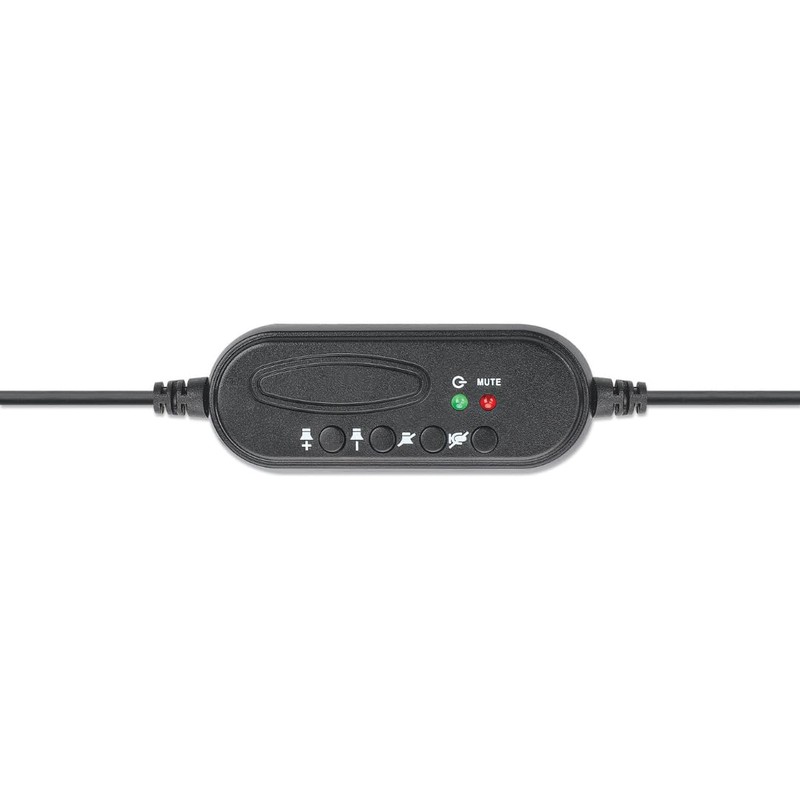 Manhattan 179874 Audífono USB Monoaural con Micrófono, Diseño monoaural, Ideal