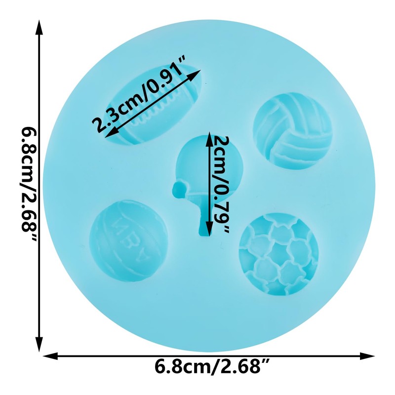 Sports Balls Fondant Molds Volleyball Basketball Silicone Mold