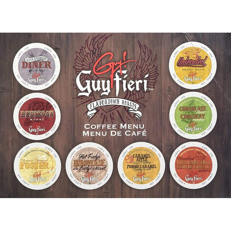 Guy Fieri Flavortown Roasts Decaffeinated Coffee Pods, Unleaded Medium Roast