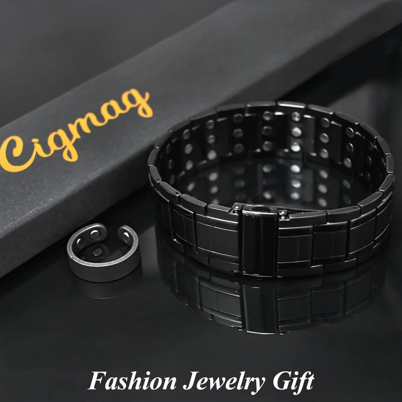 Cigmag Magnetic Bracelets for Men Titanium Steel Bracelet with Adjustable