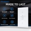 ELEGRP Single Pole Toggle Light Switch with Plate, 15 Amp,