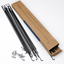 LUXU 14G J Bend Mountain Bike Spokes,Road Bicycle Wheel Spokes,Anti Rust Steel Cycling Spokes with 36 Brass Nipples for MTB,Ebike,City Bikes-(Stainless Steel,size:152mm,36 pcs)