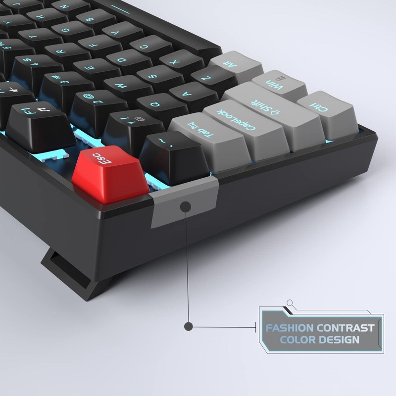 MageGee 75% Mechanical Gaming Keyboard with Red Switch, LED Blue