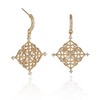 Namana Arabesque Earrings for Women with Cubic Zirconia Gemstones with Intricate Filigree Detail Dangle Silver Gold or Rose Gold Earrings for Women with Gift Box, Brass, Cubic Zirconia