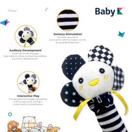 BABY K Rattle Socks & Wrist Rattles and Hand Rattle (Set E+ Flower) - Newborn Toys for Baby Boy or Girl - Brain Development Infant Toys - Hand and Foot Rattles Suitable for 0-3, 3-6, 6-12 Month Babies