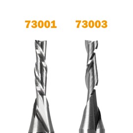 POWERTEC 73029 Up Cut & Down Cut Spiral Router Bits Set – Standard 1/4" Shank Solid Carbide Router Bit, 1/8 Inch Cutting Diameter and 1/2-Inch Cutting Length, 2 PK