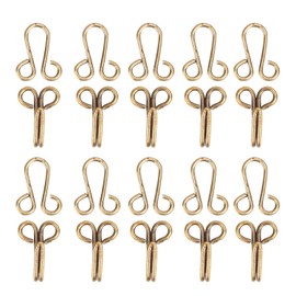 Ganchos para Abrigo de Piel, 10 Piezas Cierres de Metal para Ropa, Broches para Abrigos y Ropa Interior, Accesorios de Costura para Chaquetas y Suéteres (Bronce)