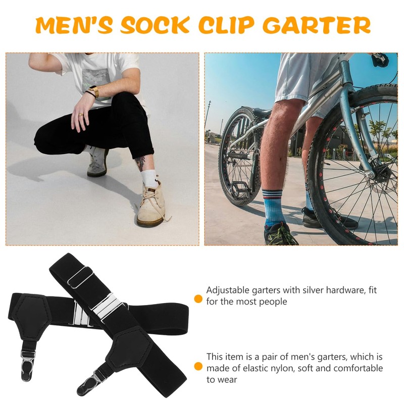 DEARMAMY Adjustable Garter Belts for Men Sock Suspenders Metal Hardware