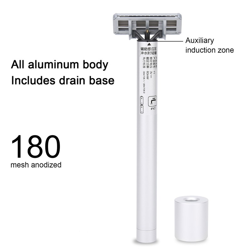 Men Electric Double Edge Razor Portable Adjustable Vibration Metal Shaver