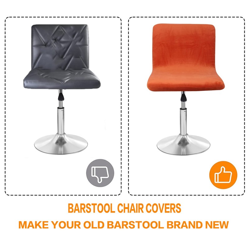 SONNACH Bar Stool Covers, Velvet Barstool Slipcovers with Back, Slipcovers