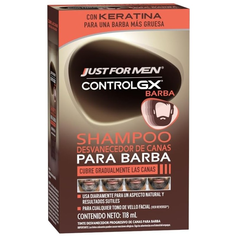 Just For Men Control GX Shampoo Desvanecedor Canas, Barba y