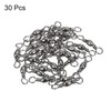 PATIKIL Fishing Barrel Swivel, 30Pcs 55lb Carbon Steel Solid Ring