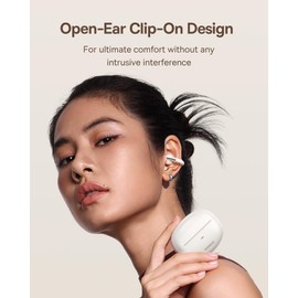 Baseus Bowie MC1 Open Ear Clip-On Earbuds, Adaptive Comfort with Anti-Drop Design, Impactful Sound with Adaptive Bass Boost, Adaptive Noise Cancelling Calls, IP57 Waterproof, 40H Playtime, Lightweight