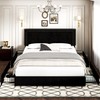 VECELO Full Size Upholstered Platform Bed Frame with 4 Storage