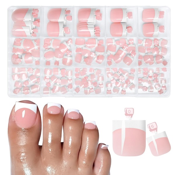 AddFavor Toe Nail Press ons - 150pcs Press on Toenails