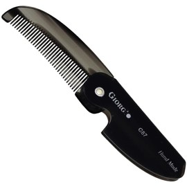 Giorgio G87 Graphite Fine Tooth Comb works as a Mustache Comb and Beard for Men - Add to any set, Handmade, Saw-cut, Hand Polished Pocket Styling Combs for Everyday Grooming and Hair Care