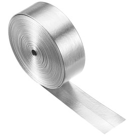 sourcing map Faux Leather Strips 1" Wide 197" Long Metallic Flat PU Leather Belt Strip Cord Soft Straps for Crafts Diy Sewing Traction Ropes, Silver