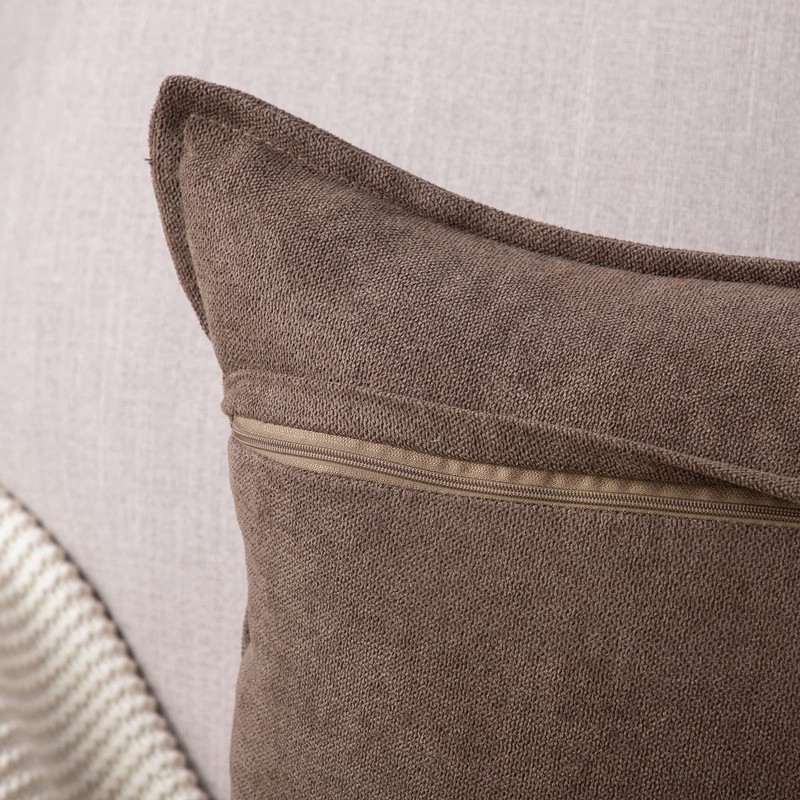 Madizz Set of 2 Short Chenille Throw Pillow Covers 24x24