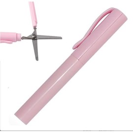 1Pc Pink Pen Shape Folding Scissor,Multifunctional Handwork Art Scissor Stationary DIY Safe Folding Scissors 2-in-1 Pen Style Scissors Use Safety Easy to Store,Cutting Tools Craft Supplies
