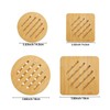 Alfto Hot Pads Trivet,Table Solid Bamboo Wood Trivets for Hot