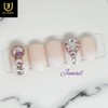 Cream puff handmade nail tips - Long round / 슈크림
