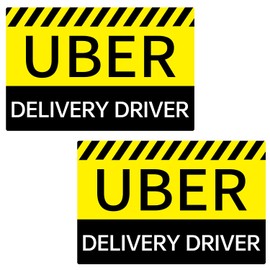 2-Pack Delivery Driver Car Magnet - Strong Magnetic Waterproof Car Signs for Delivery Drivers, Reusable Automotive Vehicle Magnets(11.8"×8.2") (yellow)