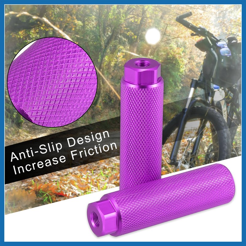 A ABSOPRO Pair Rear Foot Pegs Footrests Purple for Bicycle