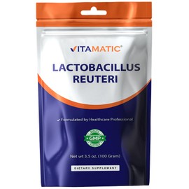 Vitamatic Lactobacillus Reuteri Probiotic Powder - Digestive Health Support - 100 Gram (3.5 OZ) - 100 Servings