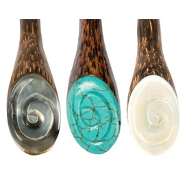 CCcollections Wooden Hair Pins for Women | Vintage Hair Accessories for Women | Decorative Pin for Daily Wearing, Casual, Party, Travel, & Weddings - Set F