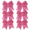 8 Inch Cheer Bows Cheerleader Ponytail Holder with Bling Fling