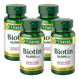 4pc Biotina 10,000 Mcg - Salud Cabello, Piel, Uñas Y Energía