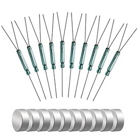 Gebildet 10 x 4 W 3-pin glass reed contact reed switch N/O N/C SPDT, magnetic induction switch (2.5 mm x 14 mm) + 10 pieces magnetic piece
