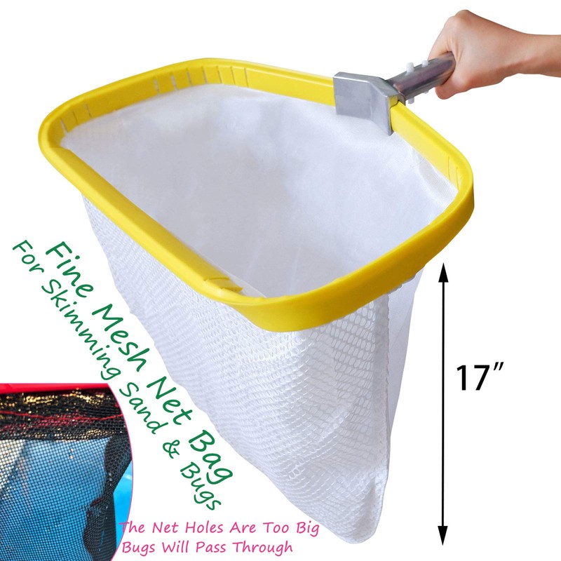 PetZon Professional Pool Net, Heavy Duty Skimmer Rake with Aluminum