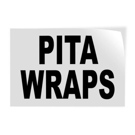 Decal Stickers Multiple Sizes Pita Wraps Black Food Bar Restaurant Truck Industrial Vinyl Safety Sign Label Restaurant & Food 36x24Inches