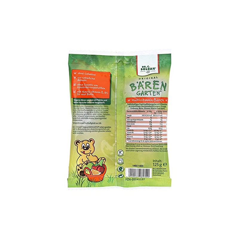 Soldan B rengarten vegan multivitamin B ren sugar, 1