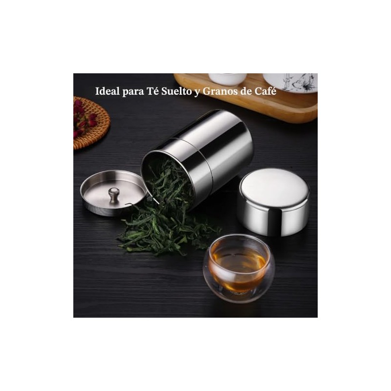Recipiente Hermético de Acero Inoxidable, Lata de Cocina con Tapa