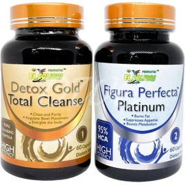 Productos El Colibri Health Set Detox Gold Total Cleanse and Figura Perfecta Platinum 30 Days Supply